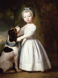 Kleiner Junge mit einem Hund, ca. 1757